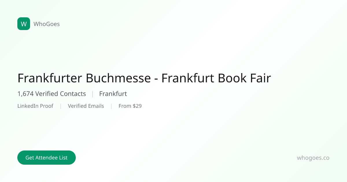 Frankfurter Buchmesse - Frankfurt Book Fair Attendee List — 571 ...