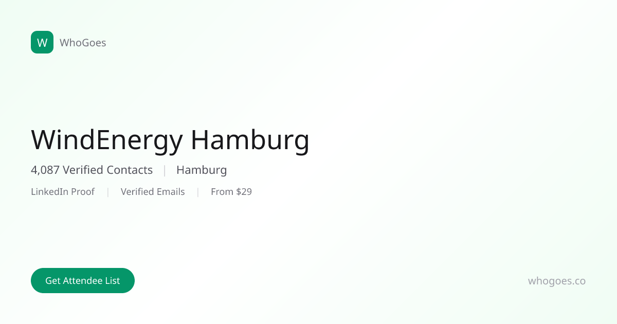 WindEnergy Hamburg Attendee List — 3,523 Verified Contacts | WhoGoes